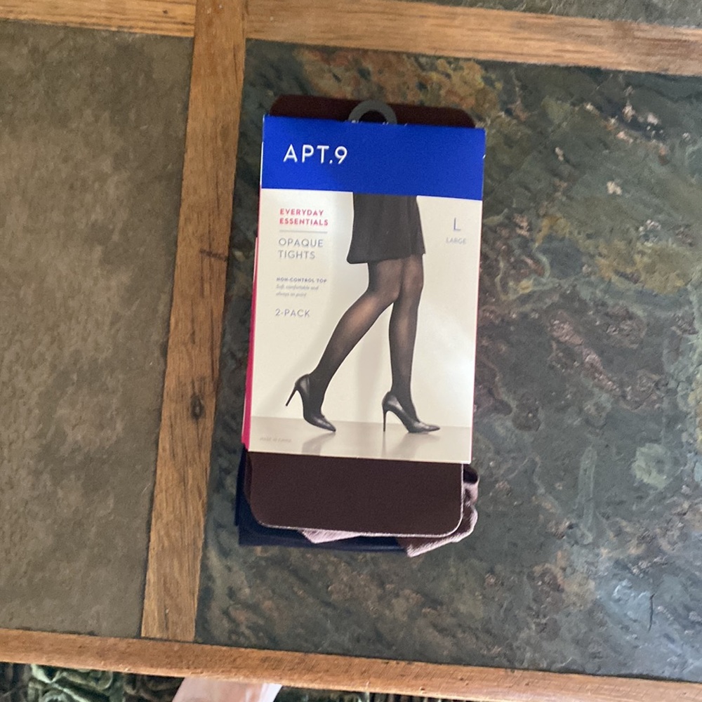2 pack. Opaque, double set of tights,  never worn!black & brown set